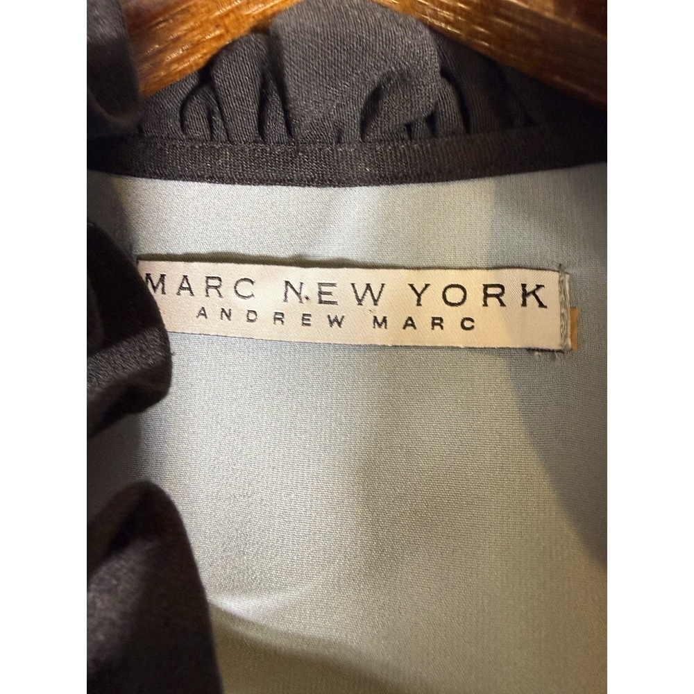 Andrew Marc Ruffle Sleeveless Dress XS Collar Black Classic Little‎ Black Dress - Picture 5 of 12
